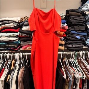 Lulu's Strapless Red Dress